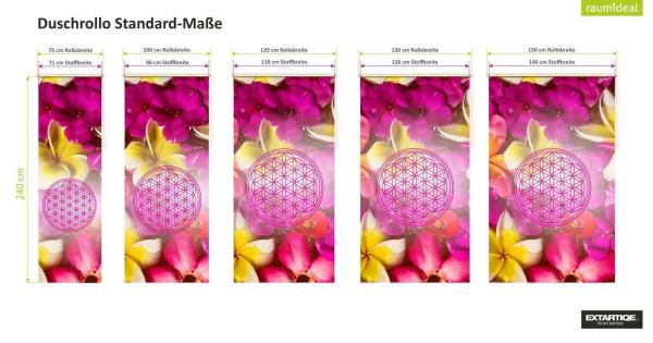Extartiqe Duschrollo - Blume des Lebens pink dream
